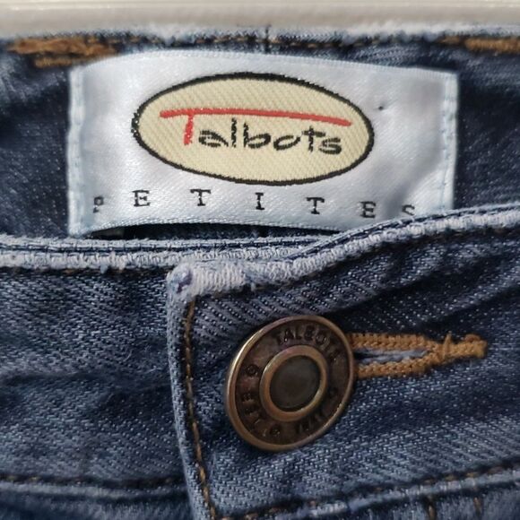 Talbots Jeans Womens sz 12 Petite Stretch Denim Barrel Leg Crop Medium Wash - Picture 2 of 7
